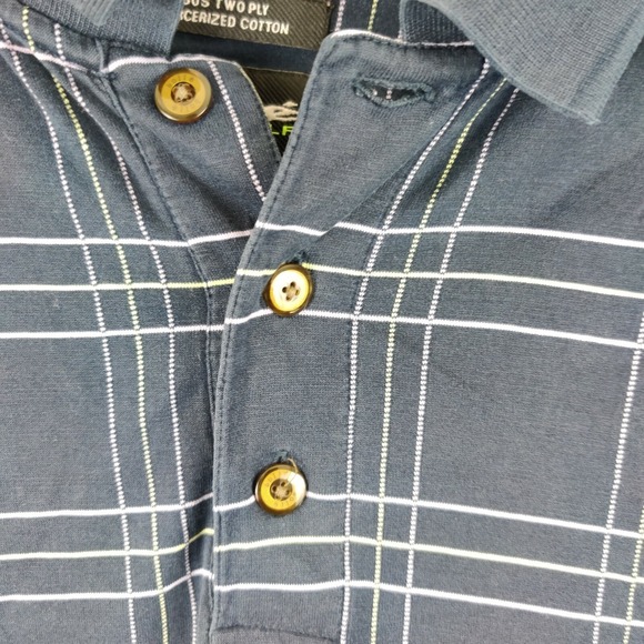 Bolle Men's Polo Shirt Golf Blue Plaid Size Large - Picture 2 of 10